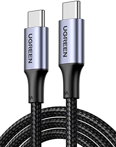 Câble UGREEN 100 W USB C vers USB C, lot de 2 câbles de charge rapide de type C compatibles avec MacBook Pro 2022, iPad Pro 2022, iPad Air 5, Samsung Galaxy S23/S22 Ultra, Pixel, PS5, Switch, etc. 3,3 pieds noir
 Fiche Technique et Prix au Maroc