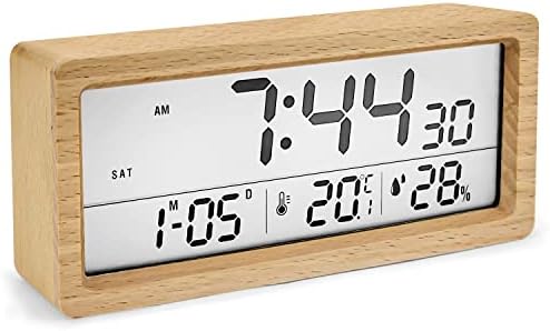 muenfly Reveil Numerique - LED Horloge Numérique - Réveil Matin AVCE Température, Humidité, Fonction Snooze, Alimenté par Batterie pour Chambre à Coucher, Chevet des Enfants, Bureau (Bois)
 Avis, Fiche Technique et Prix au Maroc