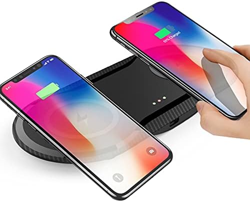 30W Fast Wireless Charger, Vchiming 2 in 1 Wireless Charging Pad, Dual 15W Wireless Charging Station for Galaxy iPhone AirPods Type C Cable Included, Black Fiche Technique et Prix au Maroc