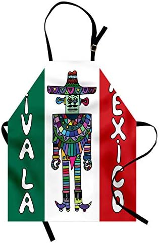 Lunarable Tablier Mexicain, Robot Mexicain avec Sombrero et Poncho sur Fond Coloré Drapeau Mexicain, Bavoir de Cuisine Unisexe avec Col Ajustable pour Cuisiner et Jardiner, Taille Adulte, Multicolore
 Avis, Fiche Technique et Prix au Maroc