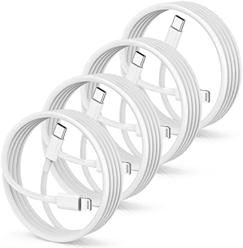 4Pack USB C to Lightning Cable 6ft,(Apple MFi Certified) Type C to Lightning Cord 2M,Apple USB C Lightning Cable Super Fast Charger for iPhone 14/14 Pro 13/13 Pro/12/12 Mini/12 Pro Max/11 Pro/X/XS/XR Fiche Technique et Prix au Maroc