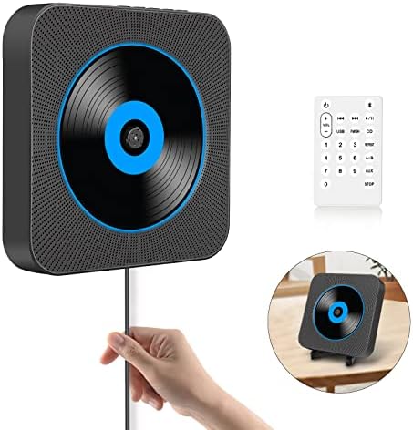 Lecteur CD Bluetooth Portable, Lecteur de Musique CD avec Double Haut-Parleur, Montage Mural/Lecteur CD de Bureau avec Power Switch Line, Support Radio FM/AUX/USB Connexion, télécommande Incluse
 Avis, Fiche Technique et Prix au Maroc