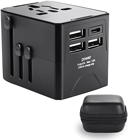 Adaptateur de voyage international Adaptateur de voyage universel avec alimentation intelligente 6,0 A et USB Type-C 3,5 A Essentiels de voyage pour les États-Unis, l'UE, le Royaume-Uni et l'Australie Adaptateur de voyage prise secteur avec étui EVA
 Fiche Technique et Prix au Maroc