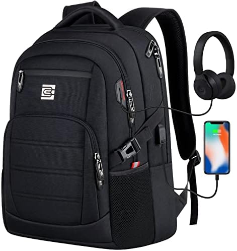 Bagsure Sac à dos de voyage pour ordinateur portable, sac à dos pour ordinateur portable résistant à l'eau avec port de chargement USB, sac d'université pour hommes et femmes
 Fiche Technique et Prix au Maroc