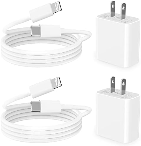 Chargeur iPhone Charge Rapide [Apple MFi Certified] Lot de 2 câbles Lightning pour chargeur iPhone 20 W PD USB C chargeur mural avec câble USB C vers Lightning de 1,8 m pour iPhone 14 13 12 11 Pro XR XS Max X 8 Plus iPad
 Fiche Technique et Prix au Maroc