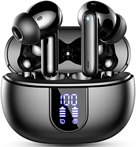 Ecouteurs Bluetooth 5.3 sans Fil, avec 4 Mic HiFi Son Stéréo 40H Oreillette Bluetooth IP7 Étanches,Écran LED,Contrôle Tactile Casque Bluetooth pour iOS Android
 Avis, Fiche Technique et Prix au Maroc