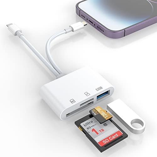Lecteur de Carte SD pour iPhone/iPad, connecteur Lightning + USB C vers Lecteur de Carte SD/TF Adaptateur Lecteur de Carte mémoire pour Micro SDXC, SDHC, SDXC, Cartes SD, Disque USB, pour iPhone/iPad
 Avis, Fiche Technique et Prix au Maroc