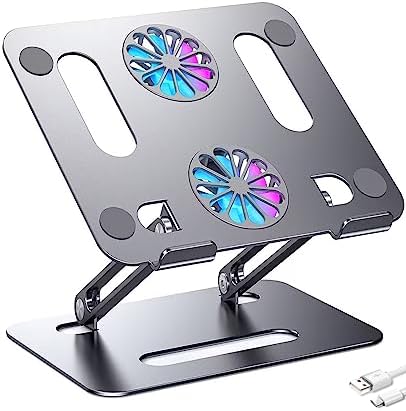 Support pour ordinateur portable avec ventilateur Support pour ordinateur portable en aluminium avec ventilateur de refroidissement Support pour ordinateur portable ergonomique réglable Support d'ordinateur pliable Support pour ordinateur portable antidérapant Compatible avec les ordinateurs portables de 9 à 15,6 pouces Gris
 Fiche Technique et Prix au Maroc