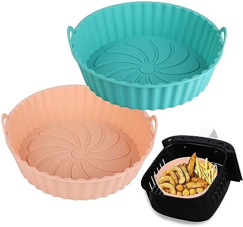 Houjip Lot de 2 doublures en silicone pour friteuse à air, 7,8 pouces réutilisables, pot rond en silicone, résistant à la chaleur, facile à nettoyer, panier de friteuse à air en silicone pour 4 à 7 QT (7,8 pouces, rose + vert)
 Avis, Fiche Technique et Prix au Maroc