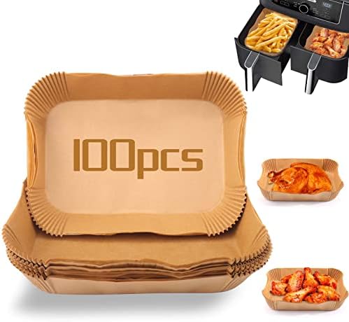 Lot de 100 papiers de cuisson rectangulaires pour friteuse à air Ninja Foodi DualZone 2 paniers DZ201, DZ401, FG551 Foodi Smart XL 6 en 1 pour barbecue d'intérieur, accessoires pour friteuse à air Ninja
 Avis, Fiche Technique et Prix au Maroc