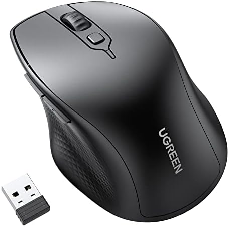 Souris sans fil UGREEN, souris ergonomique Bluetooth 5.0 pour ordinateur portable, souris sans fil 2,4 G avec récepteur USB, 1000/1600/2000/4000 DPI, souris silencieuse 5 boutons pour MacBook, PC, ordinateur de bureau, Chromebook, noir
 Fiche Technique et Prix au Maroc