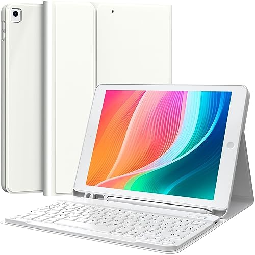 CHESONA Étui avec clavier pour iPad 9e génération (2021)/8e génération/7e génération 10,2", sans fil amovible avec porte-crayon et support pour clavier Folio pour nouvel iPad 9e génération/8e génération/7e génération 10,2", blanc
 Fiche Technique et Prix au Maroc