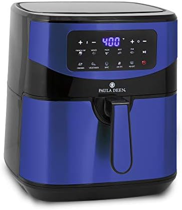 Paula Deen Friteuse à air numérique en acier inoxydable 10 QT (1700 watts), affichage LED, 10 fonctions de cuisson prédéfinies, revêtement antiadhésif en céramique, arrêt automatique, 50 recettes (inox bleu)
 Avis, Fiche Technique et Prix au Maroc