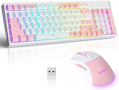 Ensemble clavier et souris de jeu sans fil CK98, clavier de jeu blanc RVB rechargeable, rétroéclairage RVB, 98 touches, sensation mécanique, clavier et souris de jeu bicolores 3200 DPI pour les joueurs PC Mac (blanc rose)
Avis,  Fiche Technique et Prix au Maroc