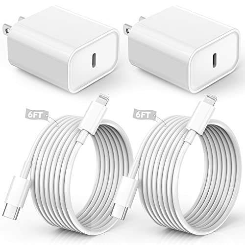 Chargeur iPhone Charge rapide, certifié Apple MFi : lot de 2 adaptateurs de bloc de chargeur Apple rapide de type C, câble USB-C vers Lightning de 1,8 m pour iPhone 14/13/13 Pro/12/12 Pro/12 Pro Max/11/Xs Max/XR/ X/SE,iPad,AirPods
 Fiche Technique et Prix au Maroc