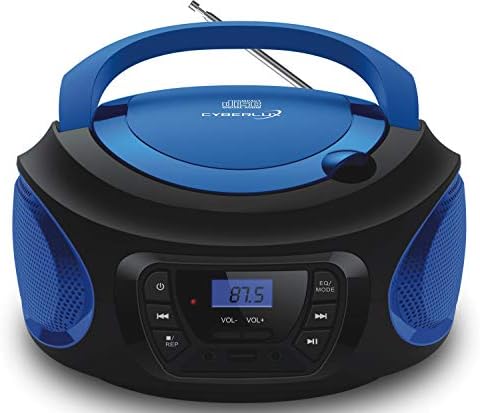 Boombox - Lecteur CD portable - CD-R - USB - Radio FM - Entrée AUX-IN - Prise casque - enfants - Chaîne stéréo - Système compact (bleu cobalt)
 Avis, Fiche Technique et Prix au Maroc
