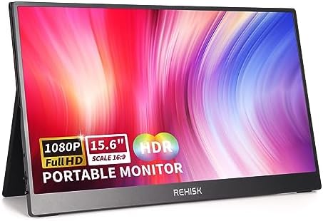 ReHisk Moniteur portable 15,6" FHD 1080P Moniteur d'ordinateur portable IPS Écran d'ordinateur de soins oculaires HDMI USB-C Moniteur de voyage avec couverture intelligente et deux haut-parleurs, moniteur externe pour Mac PC Téléphone PS4/5 Xbox Switch
 Fiche Technique et Prix au Maroc