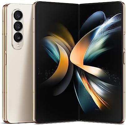 SAMSUNG Galaxy Z Fold 4 Téléphone portable Android débloqué en usine, 512 Go, mode Flex, vidéo mains libres, vue multi-fenêtres, écran pliable, compatible S Pen, version américaine, 2022, beige
 Fiche Technique et Prix au Maroc