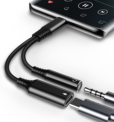 Adaptateur USB C vers casque et chargeur 3,5 mm, adaptateur audio auxiliaire 2 en 1 de type C vers 3,5 mm – PD 60 W Charge rapide – Compatible avec Samsung Galaxy S23/S22/S21/A53/A33, Pixel 7/7 Pro/6
 Fiche Technique et Prix au Maroc