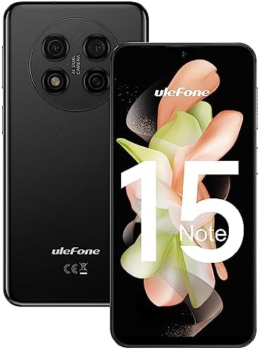 Smartphones débloqués Ulefone 3G, Note 15 Android 12, téléphones portables débloqués double SIM, double caméra arrière, triple emplacements pour cartes, téléphones plein écran Waterdrop 6,22", 4000 mAh, déverrouillage facial, version américaine – Noir
 Fiche Technique et Prix au Maroc