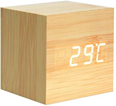 Lancoon Réveil en Bois - Mini Horloge Numérique avec Affichage De L'Heure De La Température, Luminosité à 3 Niveaux Et Commande Vocale Idéale pour Les Déplacements à Domicile - AC10Yellow_White
 Avis, Fiche Technique et Prix au Maroc
