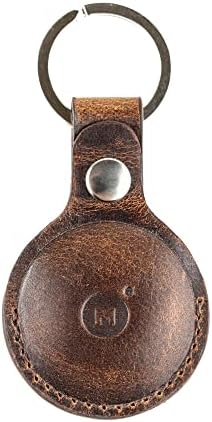 Moonster Porte-clés AirTag - Porte-clés en Cuir 100% Authentique - Étui AirTag en Cuir de Buffle Pleine Fleur avec Coutures Robustes Renforcées et Fermeture à Cliquet Solidement Ancrée
 Avis, Fiche Technique et Prix au Maroc