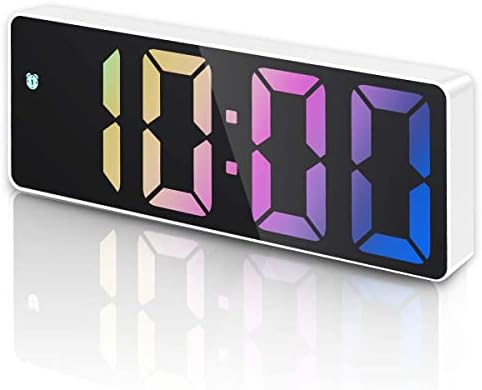 Criacr Réveil Numérique, Horloge Digitale avec Écran LED Affiche Température et Date, Réveils Matin avec Fonction Snooze, Commande Vocale, Alimenté par USB/Batterie, Boîtier Blanc et Chiffres Colorés
 Avis, Fiche Technique et Prix au Maroc