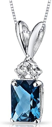 Peora London Topaze bleue avec pendentif diamant véritable en or blanc 14 carats, solitaire élégant, taille radiante, 7 x 5 mm, 1 carat au total
Avis,  Fiche Technique et Prix au Maroc