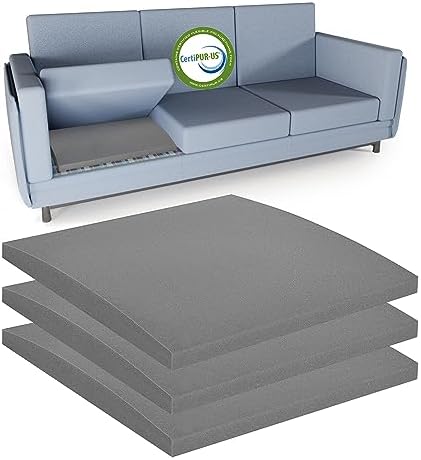 Support de canapé Rinkai-S Curve |  Certifié CertiPUR-US |  Empêche l'affaissement et répare les coussins |  Mousse haute densité 20" x 20" x 2" | Conception découpable | Rebond élevé (Med-Soft, 3 pièces pour canapé)
 Fiche Technique et Prix au Maroc