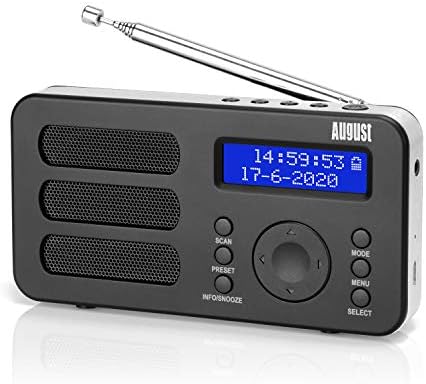 Radio Portable Rechargeable FM Dab RNT – August MB225 – Petite Radio Numérique Stéréo Portative Digitale avec Batterie Alarme Poste 40 Présélections et Prise écouteurs - Noir
 Avis, Fiche Technique et Prix au Maroc