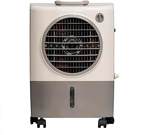 Hessaire MC18M Ventilateur de refroidissement par évaporation portable, environnements intérieurs/extérieurs à haute température, 1300 CFM, 500 pieds carrés, ventilateur à 2 vitesses, 53,4 dB, blanc
 Avis, Fiche Technique et Prix au Maroc