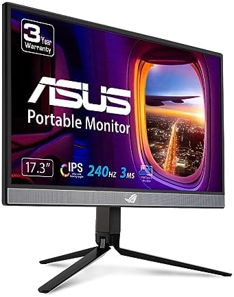 Moniteur de jeu portable ASUS ROG Strix 17,3" 1080P (XG17AHP) - FHD, IPS, 240 Hz, synchronisation adaptative, batterie intégrée, sac ROG, support trépied, USB Type-C, micro HDMI pour ordinateur portable, PC, console, 3- Année de garantie
 Fiche Technique et Prix au Maroc