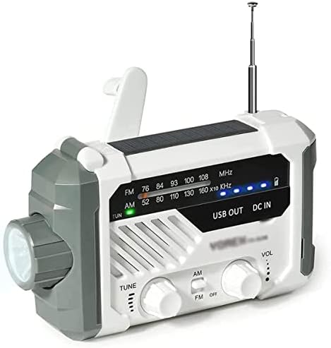 CAFFIA Radio d'urgence, Radio à manivelle avec Lampe de Poche, AM/FM Radios météorologiques avec Chargeur de téléphone Portable de la Banque électrique de 2000mAh
 Avis, Fiche Technique et Prix au Maroc
