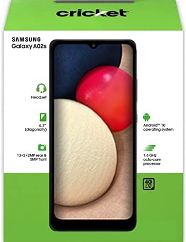 Cricket Samsung Galaxy A02s, 32 Go, noir - Smartphone prépayé Android 4G LTE 6,5" - Opérateur verrouillé sur Cricket
 Fiche Technique et Prix au Maroc