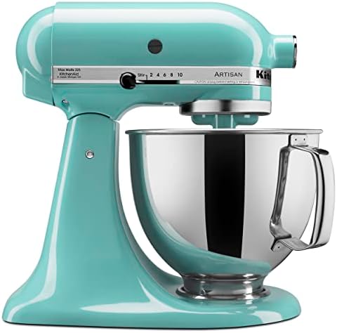 KitchenAid Artisan Series Batteur sur socle à tête inclinable de 5 litres avec bouclier verseur KSM150PS, Aqua Sky
 Avis, Fiche Technique et Prix au Maroc