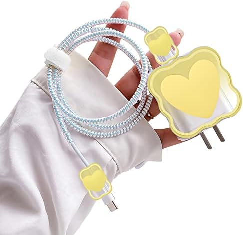 Protecteur de câble mignon pour chargeur d'iPhone avec un design unique 3D Love Heart Data Cable Bite USB Charger Data Line Phone Wire Saver Protector pour iPhone 11 12 13 14 Pro Max Charger Protector-Jaune
 Fiche Technique et Prix au Maroc