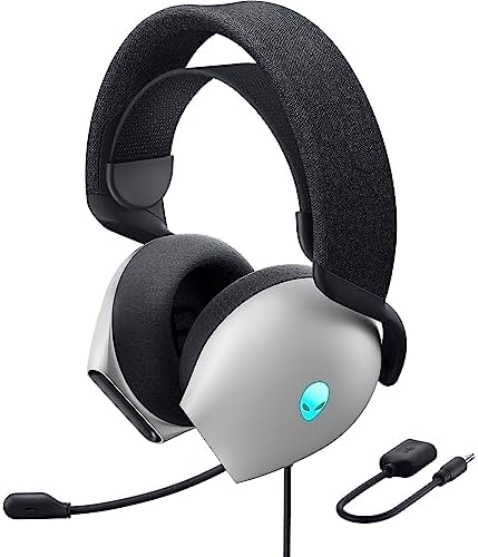 Alienware AW520H Casque de jeu filaire – Dolby Atmos, unidirectionnel, AlienFX 16,8 millions de couleurs RVB, microphone silencieux, commandes de volume sur le casque, certifié haute résolution 40 mm – Lumière lunaire
 Fiche Technique et Prix au Maroc