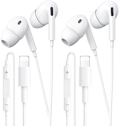 2 Pack Écouteurs pour iPhone【Certifiés MFi】Intra-Auriculaires avec Connecteur Lightning，Casque Antibruit Stéréo HiFi avec Micro et Contrôle du Volume Intégrés Pour iPhone 14/13/12/11/SE/XR/XSMax/X/8/7
 Avis, Fiche Technique et Prix au Maroc