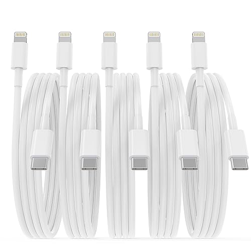 Paquet de 5 câbles USB C vers Lightning [Apple MFi Certified] Chargeur iPhone 6FT Charge rapide Type C vers câble Lightning Chargeur rapide pour iPhone 14 13 12 11 Pro Max Xr Xs X 8 et plus
 Fiche Technique et Prix au Maroc