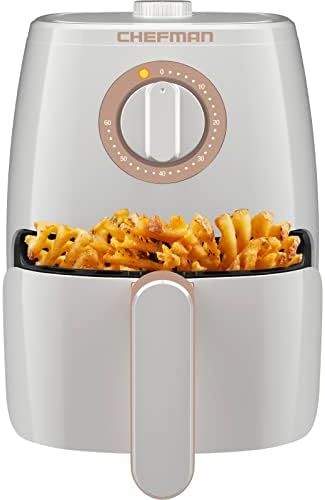 Friteuse à air Chefman TurboFry de 2 litres, panier et plateau lavables au lave-vaisselle, utilise peu ou pas d'huile pour des aliments sains, minuterie de 60 minutes, friture rapide de repas plus sains, voyant de chaleur et d'alimentation, contrôle de la température, blanc
 Avis, Fiche Technique et Prix au Maroc