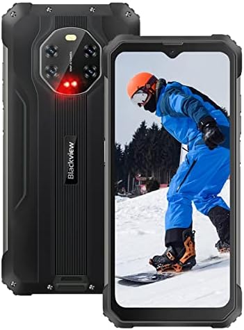 Blackview Smartphone robuste débloqué, téléphone portable BV8800, téléphones débloqués 8 Go + 128 Go avec caméra de vision nocturne 20 MP + arrière 50 MP, batterie 8380 mAh à charge rapide 33 W, étanche IP68/téléphone Android T-Mobile NFC
 Fiche Technique et Prix au Maroc