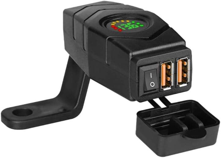 OUSFANAM Chargeur rapide pour moto QC3.0 Adaptateur de voltmètre numérique Double chargeur USB avec voltmètre Bouton marche/arrêt Chargeur de téléphone de moto étanche Chargeur de téléphone portable pour moto
 Fiche Technique et Prix au Maroc