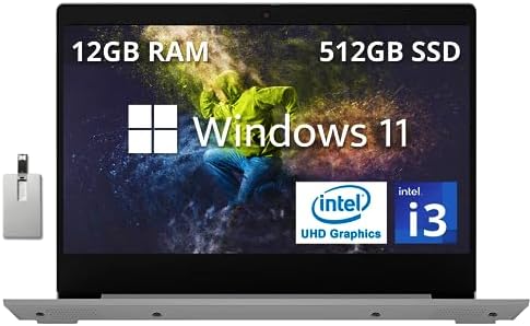 Lenovo 2022 IdeaPad 3i 14" FHD Business et Student Essential Ordinateur portable Intel 11e génération i3-1115G4, 12 Go de RAM, 512 Go SSD PCIe, WiFi 6, carte graphique Intel UHD, gris platine, Win 11, carte USB Snowbell 32 Go
 Fiche Technique et Prix au Maroc