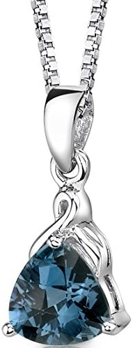 Peora London Collier avec pendentif solitaire topaze bleue pour femme en argent sterling 925, pierre précieuse naturelle, coupe trillion de 2 carats, 8 mm, avec chaîne de 45,7 cm
Avis,  Fiche Technique et Prix au Maroc