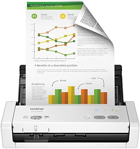 Scanner de bureau compact portable sans fil Brother, ADS-1250W, facile à utiliser, vitesses de numérisation rapides, idéal pour la maison, le bureau à domicile ou les professionnels en déplacement
 Fiche Technique et Prix au Maroc