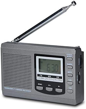 Songway Full Band Radio AM/FM/SW DSP Radio Haut-Parleur stéréo Affichage LCD Réveil Minuterie Sommeil Radio de Poche Démodulation numérique Meilleure réception avec antenne télescopique (Grey)
 Avis, Fiche Technique et Prix au Maroc
