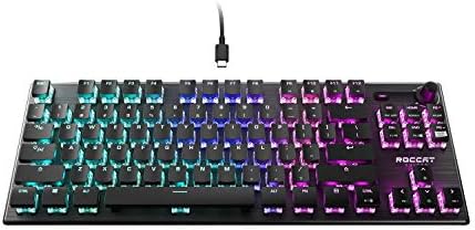 ROCCAT Vulcan TKL Clavier de jeu mécanique tactile pour PC, compact, sans touches, commutateur optique Titan, éclairage RVB AIMO, plaque supérieure en aluminium anodisé, câble USB-C amovible, design discret, noir
 Fiche Technique et Prix au Maroc