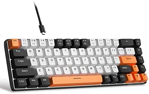 MageGee Clavier de jeu mécanique portable 60 % MK-Box rétroéclairé LED compact 68 touches mini clavier de bureau filaire avec interrupteur rouge pour Windows ordinateur portable PC Mac – Blanc/noir
 Fiche Technique et Prix au Maroc