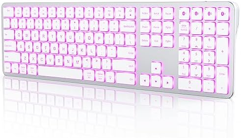 seenda Clavier Bluetooth rétroéclairé pour Win et Mac, clavier rechargeable fin multi-appareils, clavier sans fil rétroéclairé compatible avec Win 8/10, ordinateur portable, tablette, MacBook Air/Pro, iPad – Blanc argenté
Avis,  Fiche Technique et Prix au Maroc