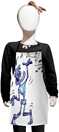 Lunarable Tablier Futuriste, Robot Dansant Note de Musique Techno Alien Mécanique Inspiré Graphique, Petit Tablier Bavoir avec Attaches Réglables pour la Cuisson de la Peinture, Petite Taille, Bleu Pâle et Violet
 Avis, Fiche Technique et Prix au Maroc